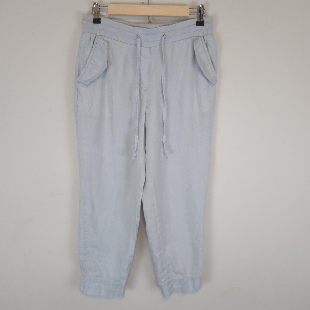 Talbots Women's Pull-On Washed Linen Joggers In Soft Blue